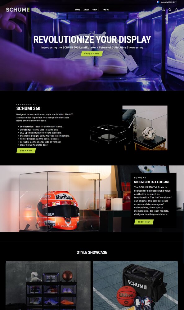 Schumi Boxes website design